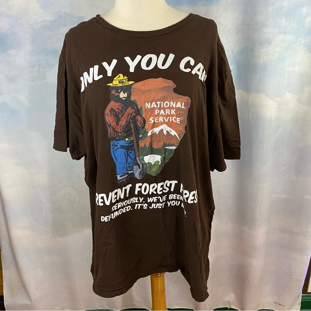 Smokey the Bear National Park Service Graphic T-Shirt Size XL